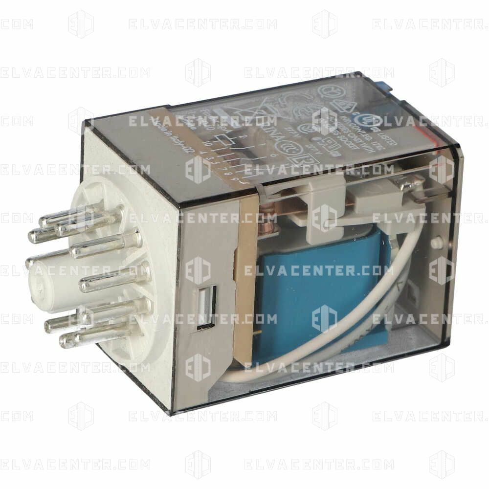 Finder, relais 11-pins (3 cont.) 60V DC-plug-in 10A – FINDER 60.13.9.060.0040