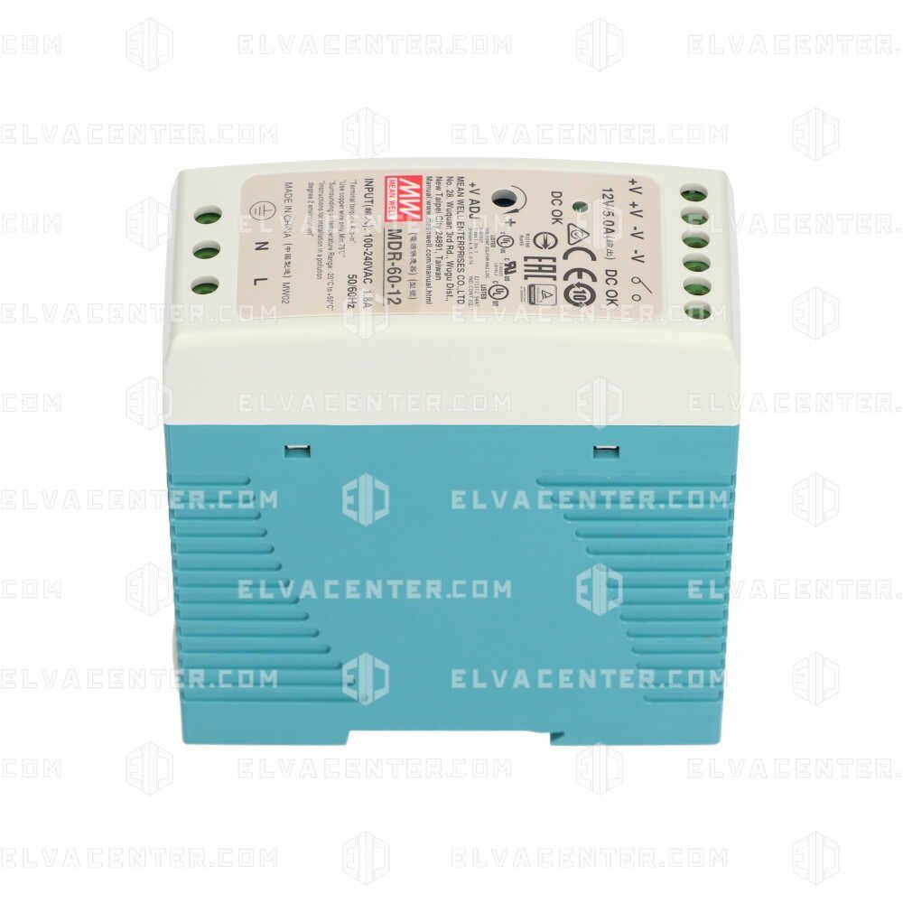 Mean Well MDR-60-12 Ipari tápegység, 12V, 5A, 60W, DIN sínre szer