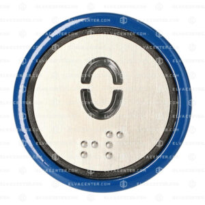 Cea, Push button type ROUND, blue border, red LED 12/24V, 1NO/NC, number+braille