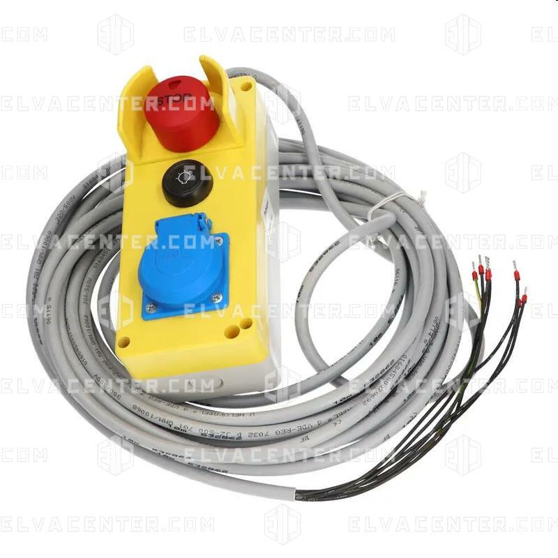 018007 - Pit control box Stop-PPC, light, socket F+B, 10m