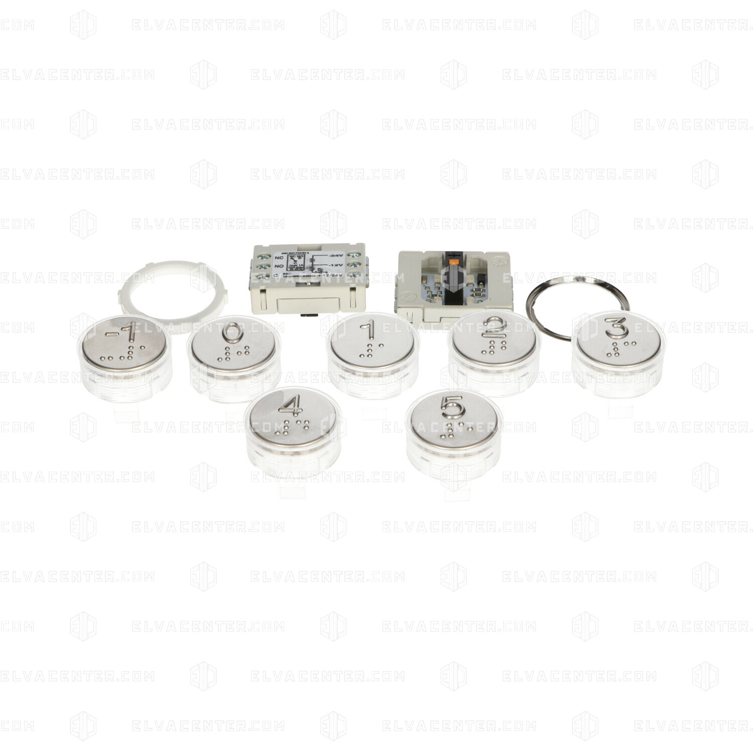 DMG, Button BF Masquerade classic braille - metal - microswitch - red LED12/24 - round - engraving