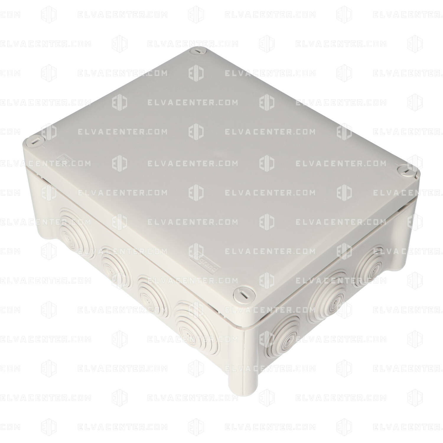 Legrand, JUNCTION BOX PLEXO STRAIGHT. IP55 - WATERPROOF - GREY RAL7035 - LID + QUARTER TURN CLOSURE