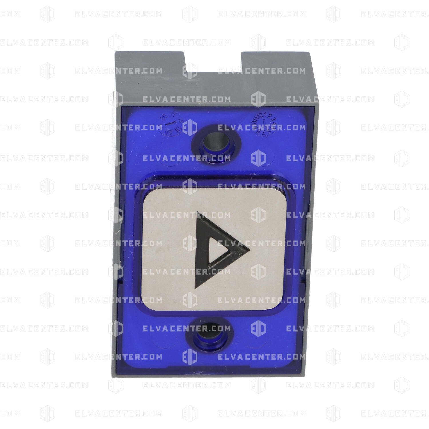 MP, Boutons-poussoirs série compac T - carré - gravé du symbole « flèche » - LED bleue - 24V