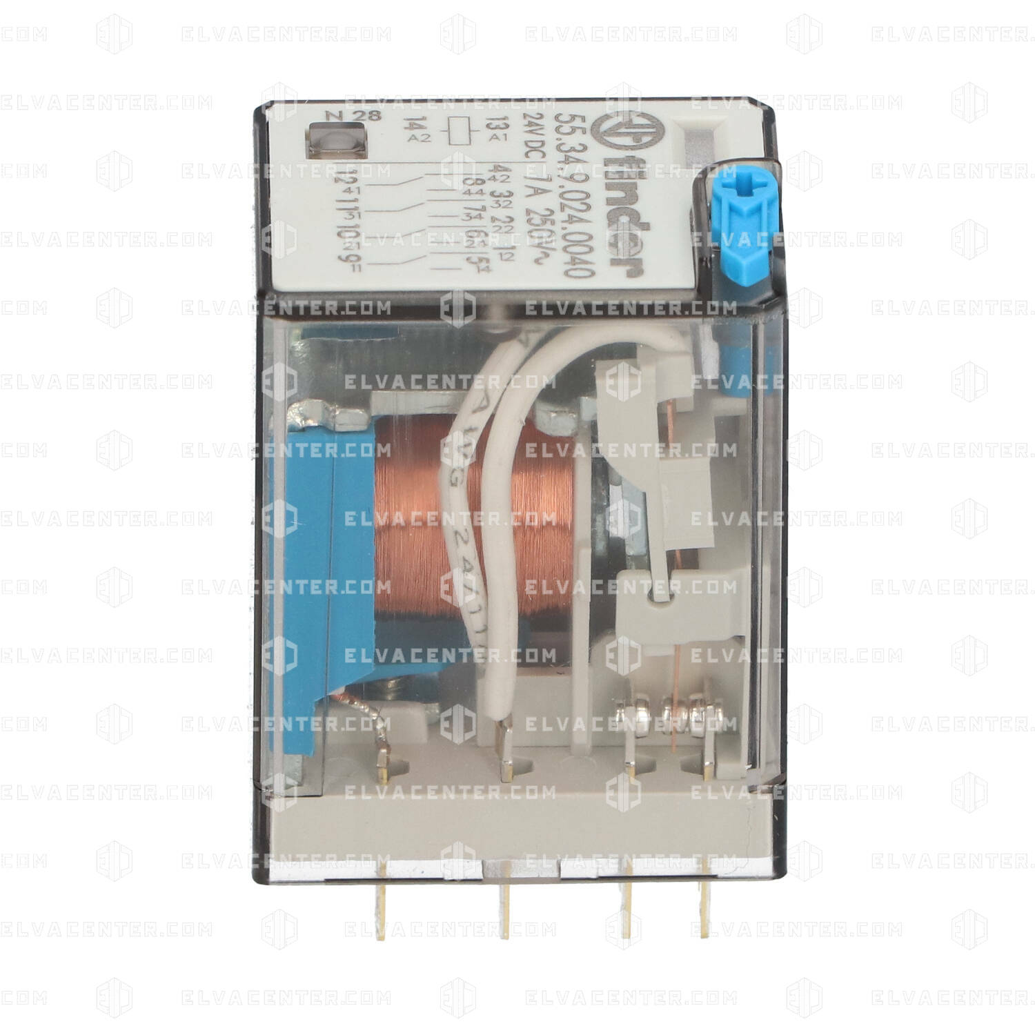 Finder, Relay - 14-pin (4 switching contacts) - coil 24 Vdc - plug-in - 7A