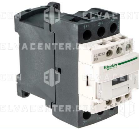 Schneider, Contactor - 3P - 32A - spoel 230V DC, Hulpcontact 1NO+1NC