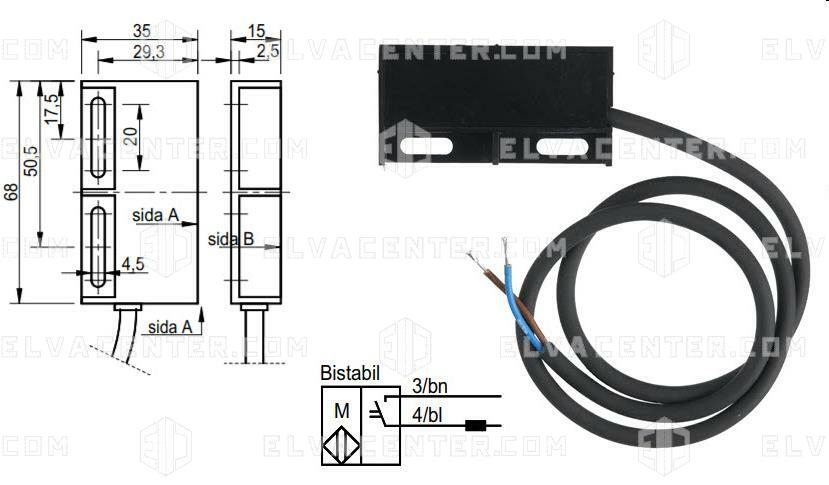 ThyssenKrupp, Magnetic switch THyssen 8055/38, bi-stable, 220V AC/DC, max 1A