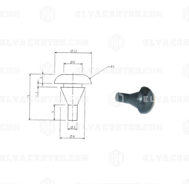 OTIS, bumper Ø12mm EUROPA/TECHNA/PRIMA