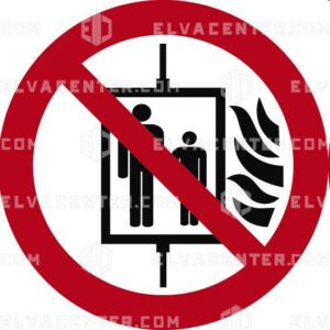 050292 - Pictogramme autocollant : « Cas d‘incendie » d‘après EN 81-73 UE10