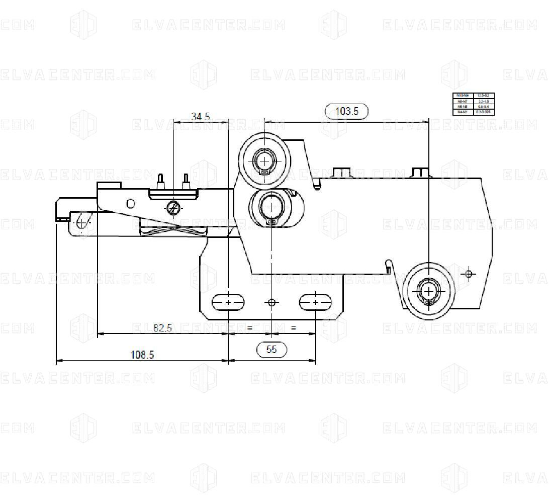 Fermator, Mounted lock model 50/11 - center open - with latch