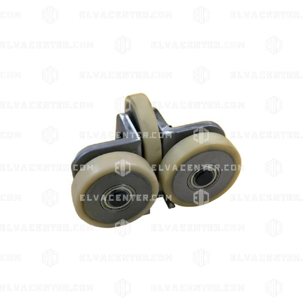 ETN, Rolle für Käfigführung, Alu, 190 x 115 x 100 mm, 2 x Rollen ø 100/20 x 25 mm,