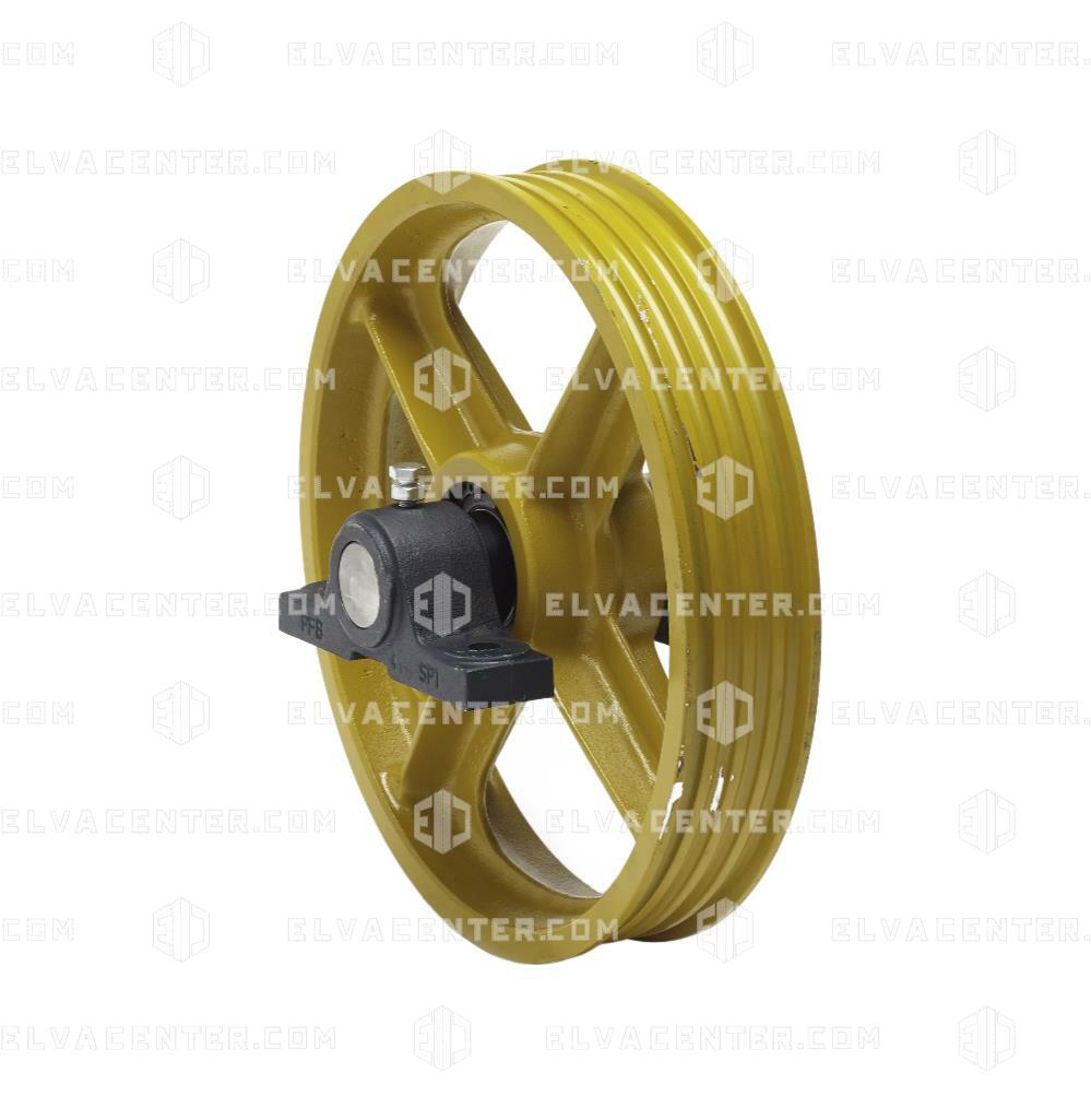 PFB, Pulley Ø400 - N4 x Ø9-10 - with supports