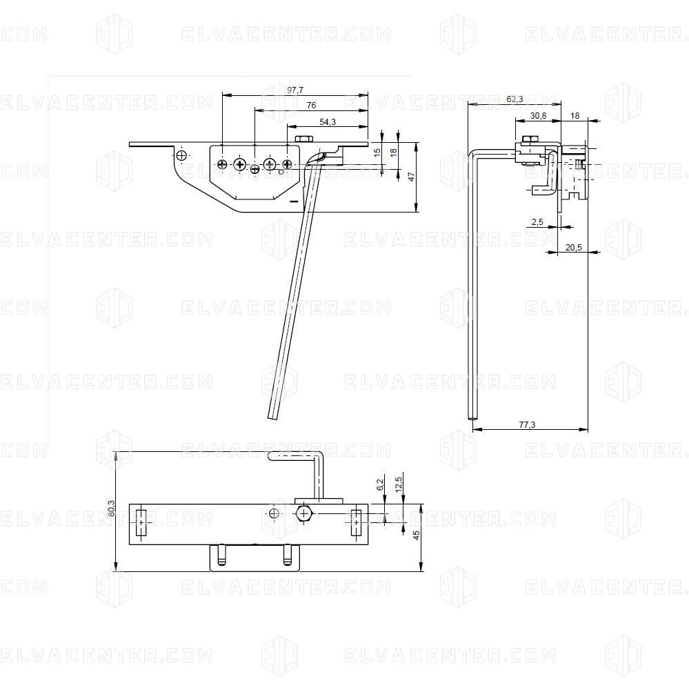 Fermator, SUPPORT ASSEMBLY CONTACT – 40/10 LEFT TELESCOPIC
