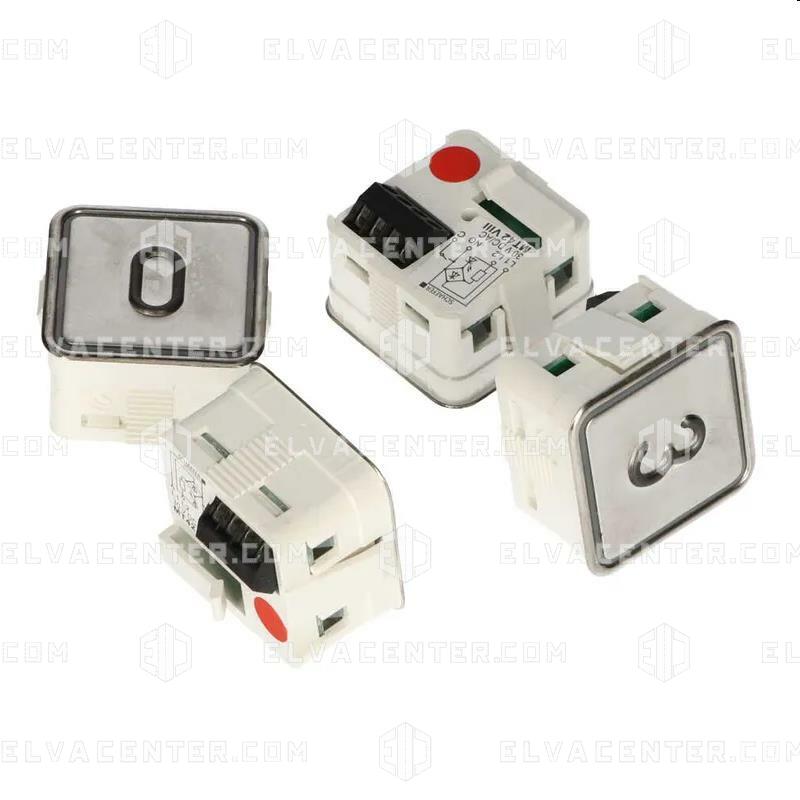 Schaefer, Pushbutton MT42 VIII - Led Red - 30V - 1NO - Engraving+ specify with/without Braille