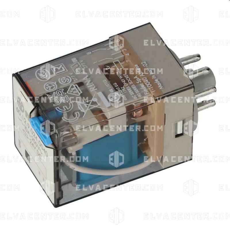 Finder, Plug-in relay 8 pins - 2 changeover contacts - 10A 24VDC