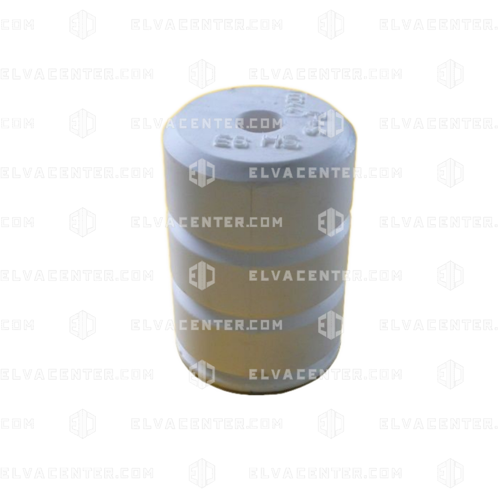 Lift buffer, E6/HS/Type A, Ø 140 x 200 mm with round steel plate, according to EN 81-1/2, without CE