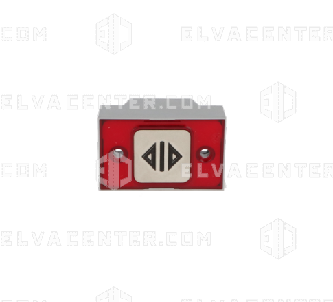 MP, Drukknop serie compac T - vierkant - Rood - gegraveerd met symbool < >