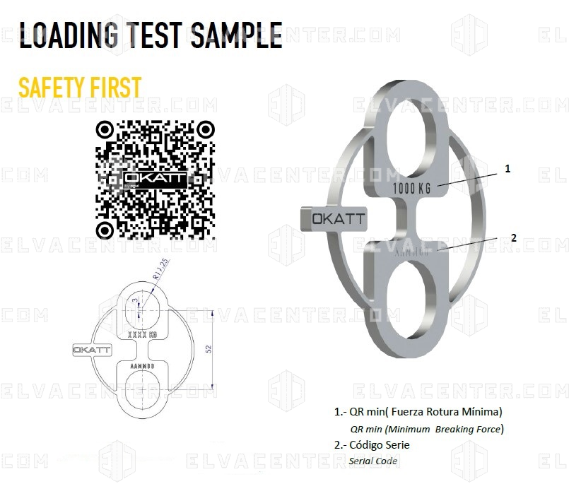 Okatt, chargement d’un échantillon d’essai pour 1500/ 1000 kg
