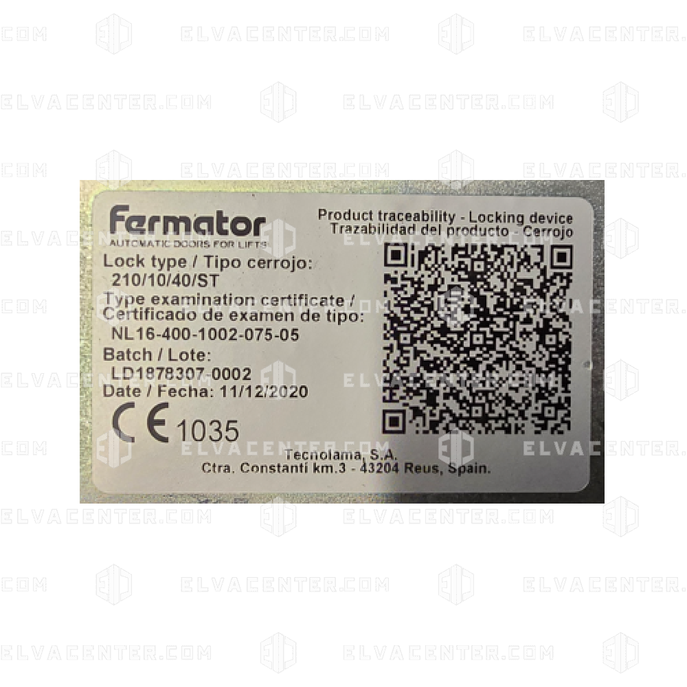 Fermator, Lock beak assembly - 210/10/40/ST - Left - Shop Elvacenter