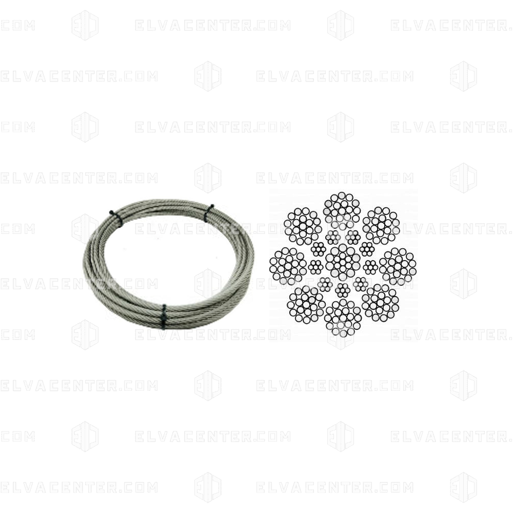 KISWIRE - steel cable Ø6 - steel core - IWRC (7x7) - 8x19W (152 wires) - 1770N/mm² - 26.8 kN