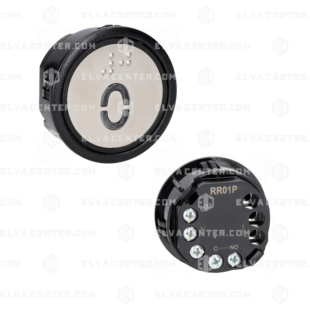 CEA, Push button RR01P - Red - black ring - 1 NO/NC - 12/24V - 