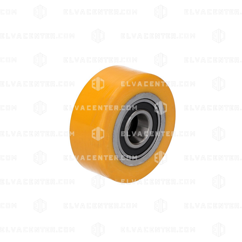 Hubwagenrolle Polyurethan Rot – 82x100mm, Achse 20mm, Tragkraft 610kg (2 Kugellager)