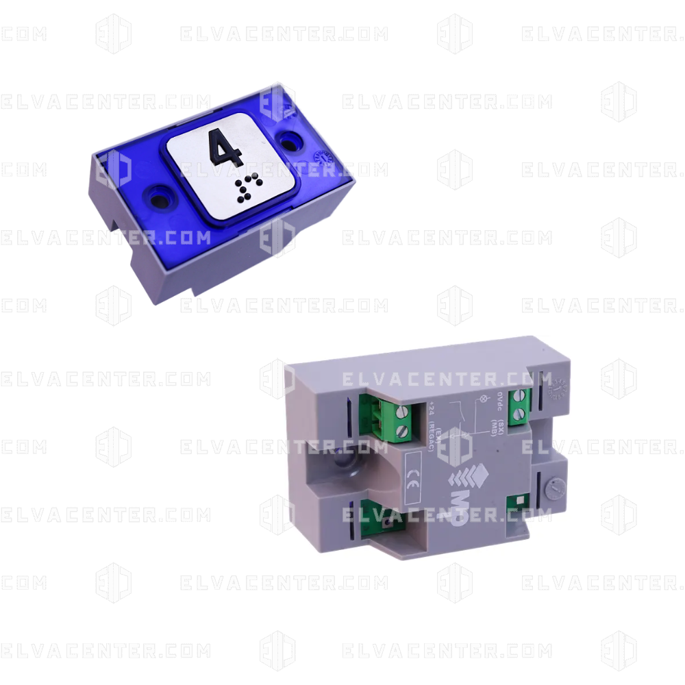 Push button Mac Puarsa- Compac T Halo Braille Blue Push 1C 24V (4) Ti