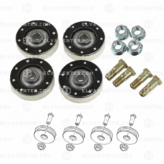 Otis, Set of 4 rollers - flat groove - coated steel - Ø56/48 x 16/8 mm - bore 10 mm - for PAX door