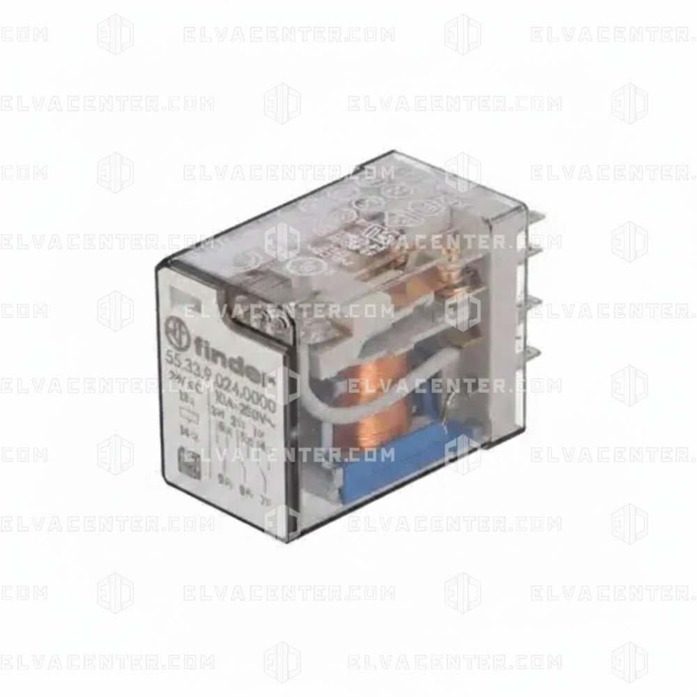 Finder, Plug-in relay 3 changeover contacts - 10 A - 24 Vdc