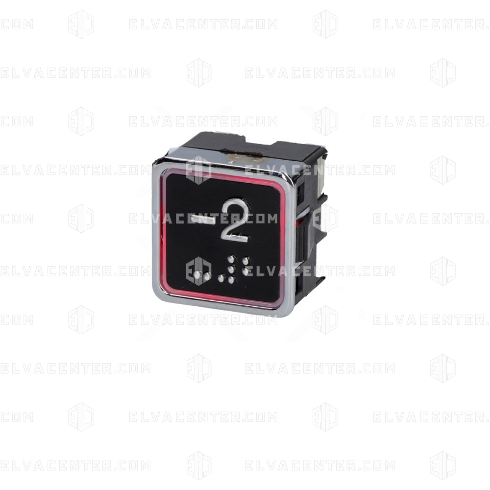 Elmi, Push button RP42 - NO - red LED - Chrome 