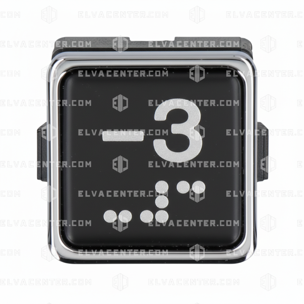 Elmi, Push button RP42 - NO - red LED - Chrome 