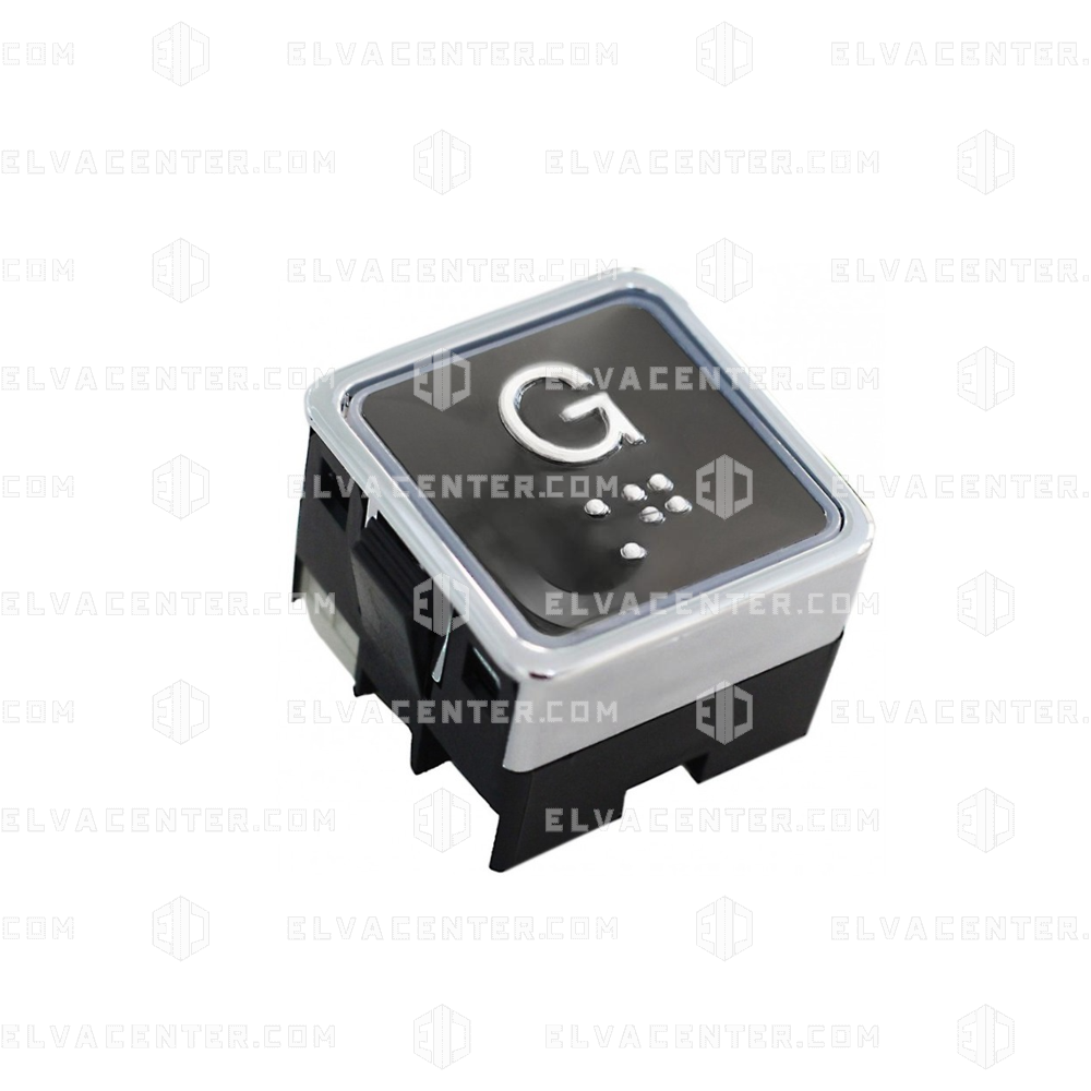 Elmi, Push button RP42 - NO - red LED - Chrome 