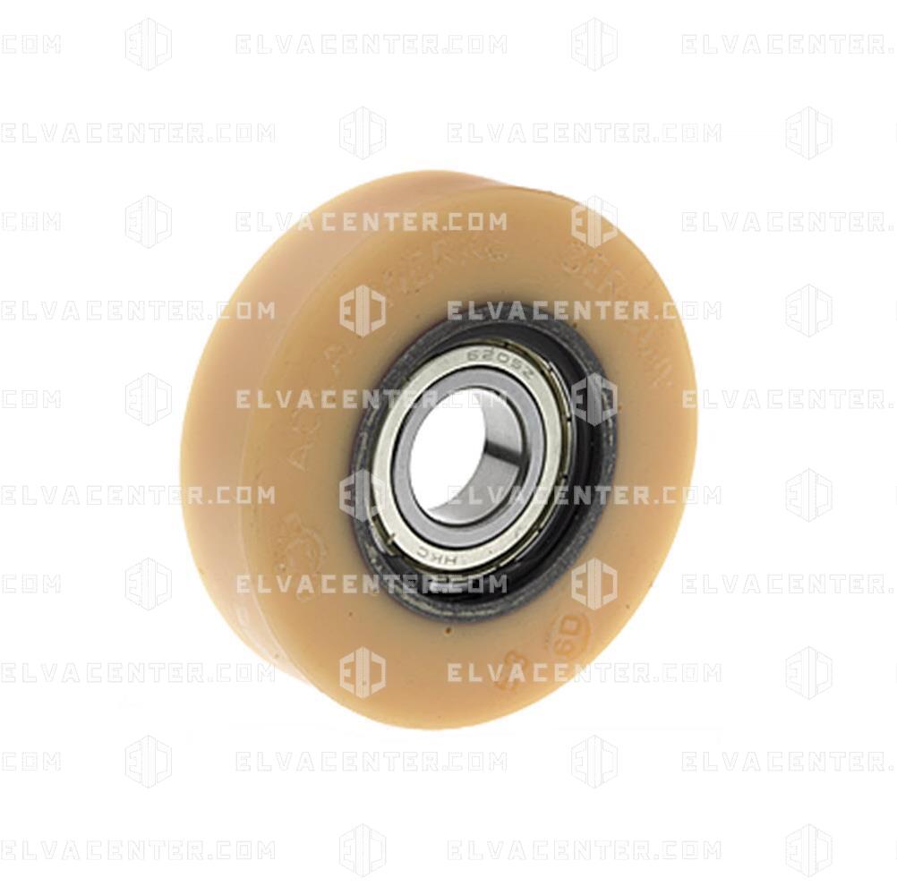 Vulkoprin, Guide roller steel core -vulkolan 90 shore Ø40x16mm +ball bearing 6001-ZZ bore 12mm