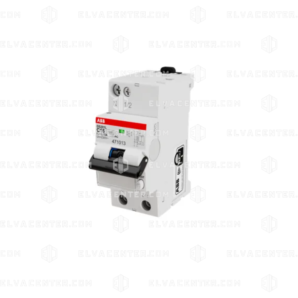 ABB, Differentieelschakelaar - 16A, 1P+N, 30mA, Type AC, 230V ac (DS201L/471013)