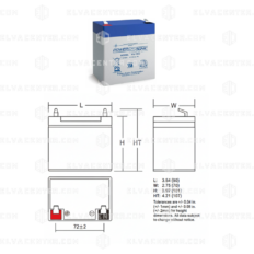 Accu, POWERSONIC 12V/4.5AH SLA AGM PS1242