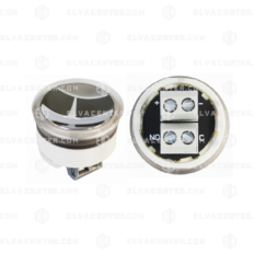 OTIS, stainless steel push button shiny - 1NO - Led RED - screw terminals - Microprocessor