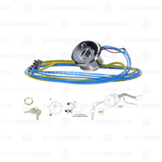 Otis, 24V Key Switch, Chrome + 2 SH2 keys + Red LED