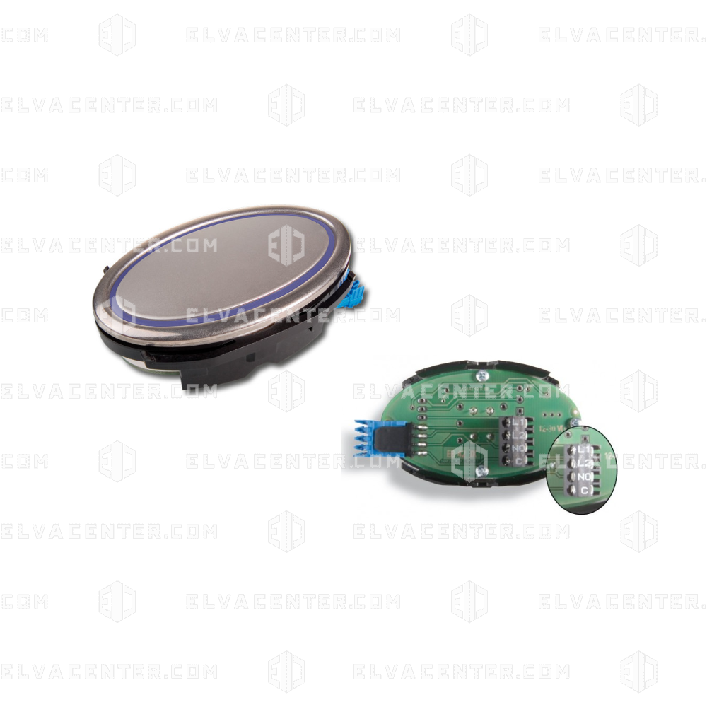 Schaefer, button EB42 - LED 12-30 V ac/dc - Blue - with/without Braille + engraving to be specified