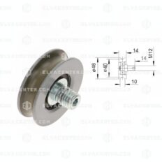 Hanger roller Varidor15, D48/40/M12x14mm