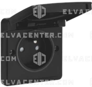 SOCKET - HYDRO - 16A/250V, PIN EARTH, CHILD PROTECTION, SCREW TERMINALS, HINGED LID, SPLASH-PROOF, S