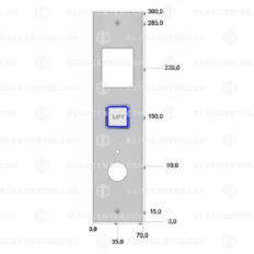 DMG, (Stock EC) LOP: Flush-mounted - flat plate - 70x220mm - BL - cut-out for display & key