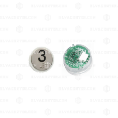 Vega, Push button complete - engraving "3" - with braille - LED red - 12DCV - AMP connector.