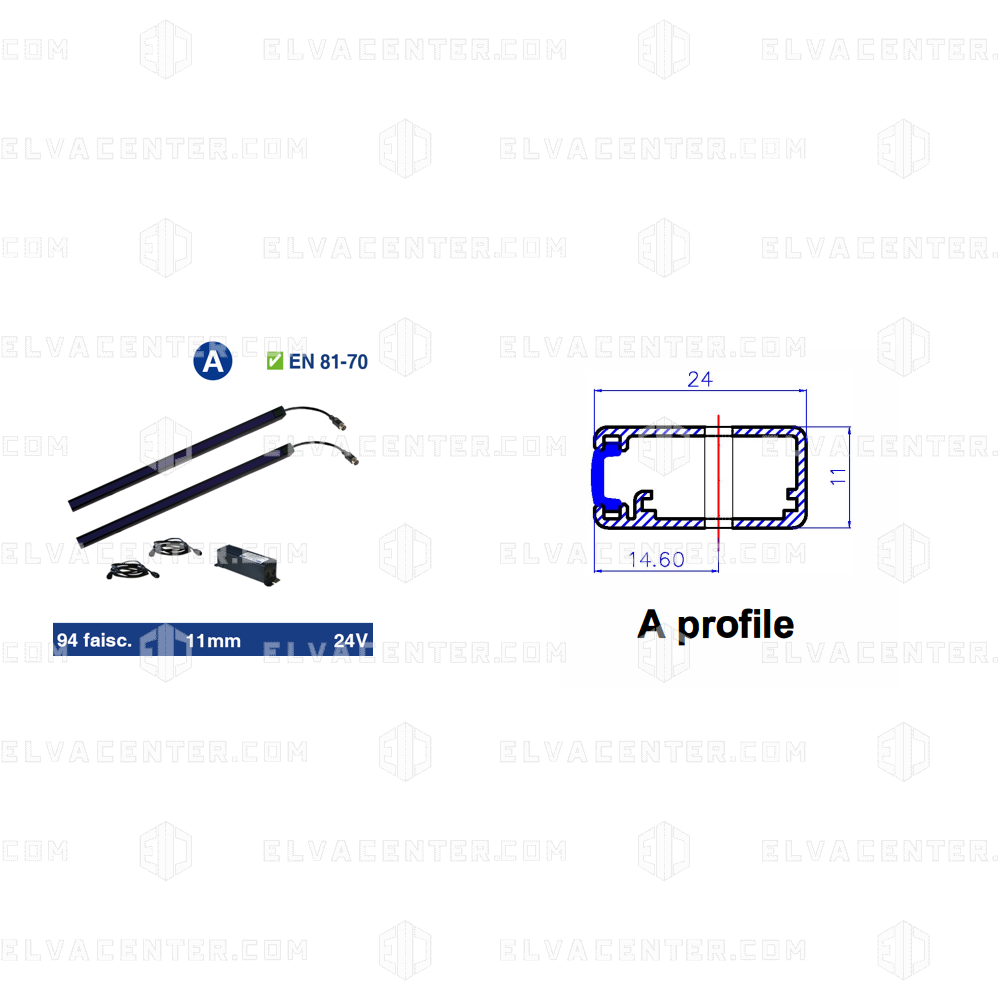 Weco, light curtain  G5 - A profile - 94 beams - 2000 mm - 24Vdc power supply