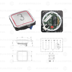 Schaefer, Button B50Q IX – St. Steel – Red 12–30V – Engraving + with/without Braille to be specified