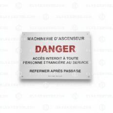 Sodimas, machine room warning sign (FR)